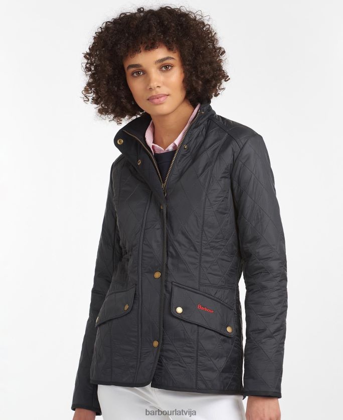 Barbour sievietes kavalērijas polarquilt jaka P8J88A1400 apģērbs melns