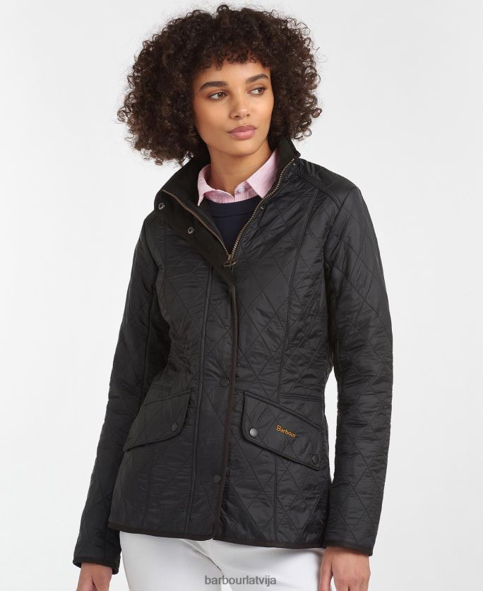 Barbour sievietes kavalērijas polarquilt jaka P8J88A1405 apģērbs melns