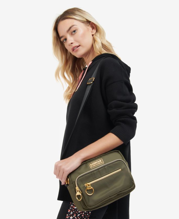 Barbour sievietes kvalificēts crossbody bag P8J88A2410 Piederumi palmers zaļš